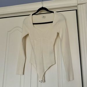 Abercrombie & Fitch Corset Sweetheart Sweater Bodysuit